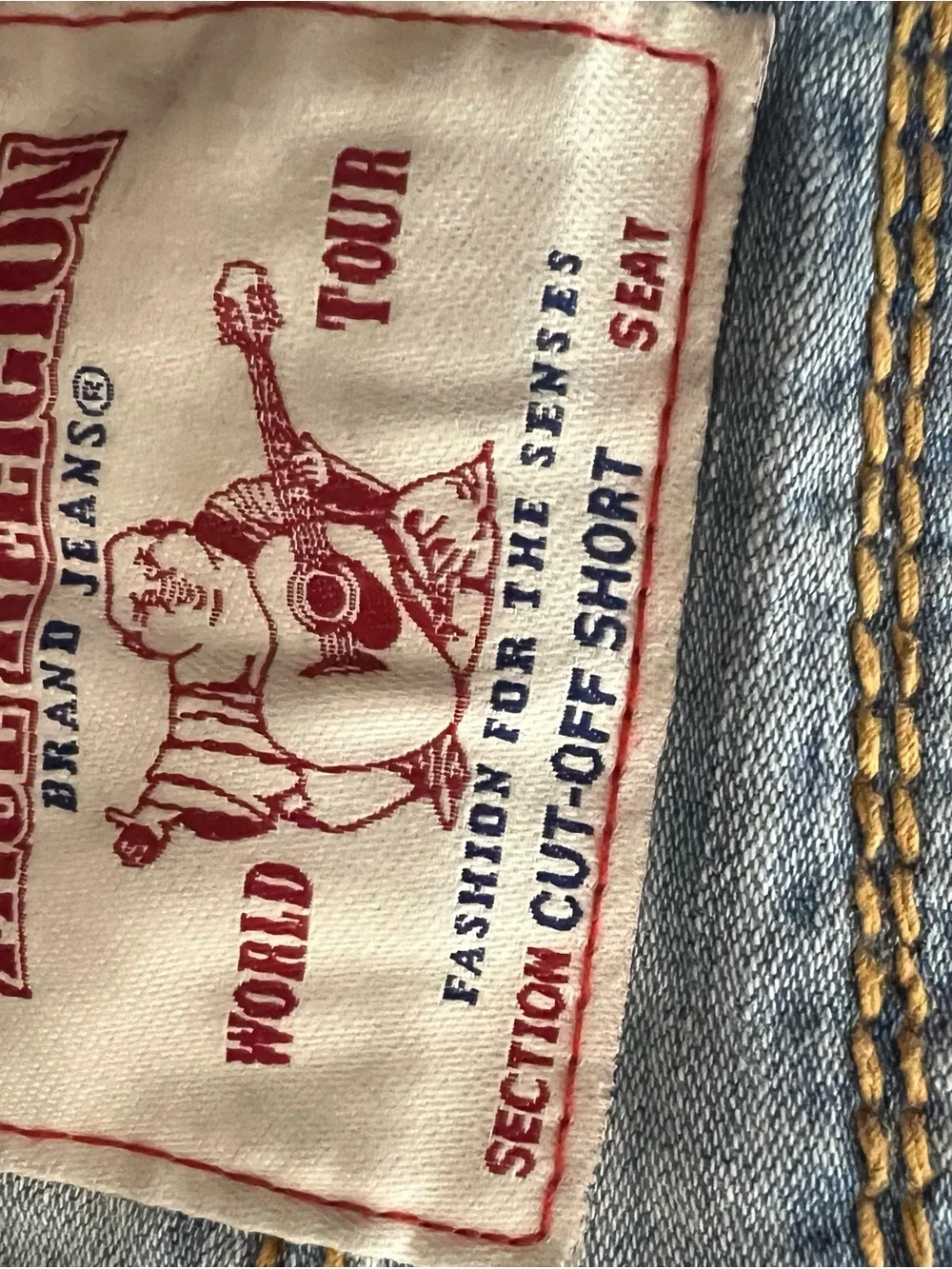 True Religion Denim with Red and Navy Logo